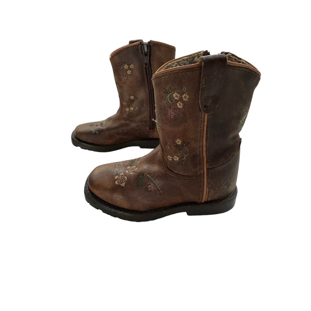 Shyanne Girls Western Boots Brown Floral Toddler Size 7 D